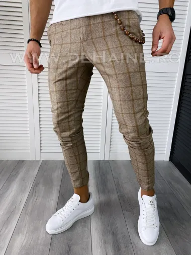 Pantaloni barbati casual regular fit in carouri B1733 5-5.3